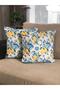 2-Piece Digital Printed Throw Pillow Cover Lemon Flower Pattern - 2