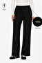Dalia Black Wide Leg Soft Textured Modal Fabric Standard Fit Women's Sweatpants