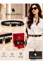Williampolo Full Grain Leather Gold Buckle Black Women's Belt - 2