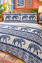 Elephant Pattern Double Printed Pike (200x220 Cm) - 3