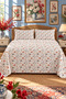 Floral Patterned Bedspread 200X220 Double Pique Set - 7