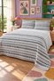 Black and White Leaf Motif Bedspread 200X220 Double Pique Set - 2