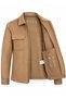 Light Brown Men's Zippered Suede Jacket - 3
