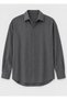 Anthracite Color Men's Mixed Fabric Shirt