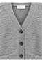 Gray Color Women's Knitwear Cardigan with Pockets - 3