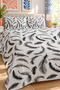 Black Leaf Patterned Bedspread 200X220 Double Pique Set - 4