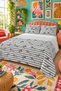 Zebra Pattern Black Striped Double Printed Pique (200x220 Cm) White - 2