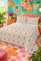 Black Geometric Motif Bedspread 200X220 Double Pique Set - 3