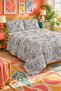 Gray Abstract Geometric Patterned Bedspread 200X220 Double Pique Set - 2