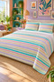 Pastel Colored Striped Bedspread 200X220 Double Pique Set - 2
