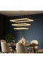LED Pendant Chandelier with 3 Rectangular Gold Elements LT109 800W Equivalent