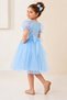 Balloon Sleeve Sequin Tutu Dress for Girls M00751 Blue - 4