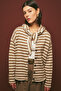 Stripe Detail Cardigan Beige - 3