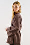 Wide Sleeved Belted Tunic Brown - 4