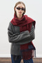 Striped Detailed Scarf Burgundy