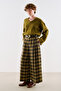 Plissed Plaid Wide-Leg Pants Plaid - 8