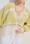 Lace-Detail Muslin Blazer Yellow - 5