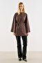 Wide Sleeved Belted Tunic Brown - 2