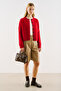 Cycling Collar Knitwear Cardigan Red - 2