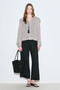 Linen Mixed Shirt with Wide Collar Natural