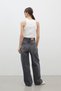 Anthracite Wide Leg Denim Trousers - 8