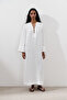 LINEN TIE-DETAIL DRESS ECRU - 3