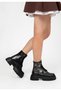 Women's Vegan Leather Black Long Boots - Lost Dream Black Design - 2