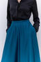 Saten Flawed Evening Dress Skirt Green - 4