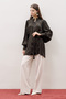 Jacquard Satin Shirt Black - 3