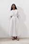 Linen Pile Detail Dress Ecru - 4