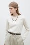 Long Sleeve Fit Cotton Tshirt Vanilla - 3