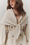 Shawl-Detail Design Trench Coat Cream - 4