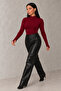 Women's Burgundy Toe Detailed Bodysuit - 4