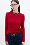 CYCLING NECK FIT KNIT SWEATER RED - 5