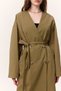 Shawl Detail Design Trench Coat Green - 6
