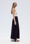 Wide Cut Muslin Skirt Black - 5