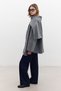 Shawl-Collar Checked Coat Gray - 4