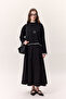 Contrast Color Long Sleeve T-Shirt Black - 4
