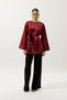 Hana Organza Bluz Bordo - 2