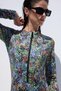 Patterned Zippered Surf Swimsuit Tiny Flower - 5