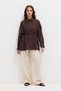 Linen Oversize Buttoned Shirt Brown - 3