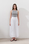 Tie Detail Wide Skirt Ecru - 6
