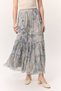 Patterned Crushed Pleated Skirt Sophia Blue - 7