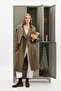 BUTTONED DOUBLE BREASTED TRENCH COAT MINK