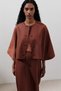 Linen Wide Sleeve Short Jacket Copper - 5
