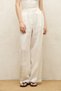 Linen Palazzo Pants Ecru - 6