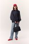 Cape Sleeve Short Trench Coat Navy Blue - 4