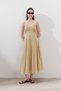 Tight Detailed Strap Dress Pastel Yellow - 6