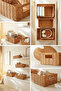 4-Piece Washable Beige Pp Rattan Closet Laundry Children's Room Toy Organizer Storage Basket Organizer - 4