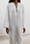 LINEN TIE-DETAIL DRESS ECRU - 6